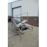 50 cm breed, 11,60 meter lengte. Gebruikt. RVS transportband.